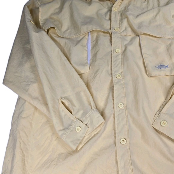 TARPONWEAR Simms Mens Size‎ XXL Vintage Yellow Vented Fishing Button Front Shirt - Picture 3 of 9
